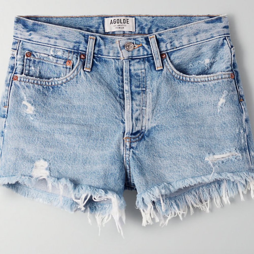 Agolde Parker Short Light Denim Sz 24